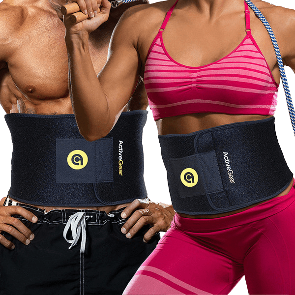  ActiveGear Waist Trainer for Women & Men - Sweat Band Waist  Trimmer Belt for a Toned Look - Reinforced Trim and Extra Secure Fastening  (Blue Hem, Medium: 8” x 42”) : Sports & Outdoors