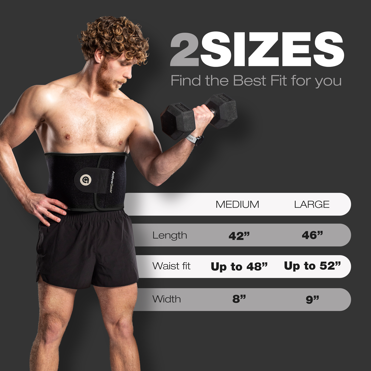 ActiveGear Waist Trainer for Women & Men - Sweat Band Waist Trimmer Belt  for a Toned Look - Reinforced Trim and Extra Secure Fas