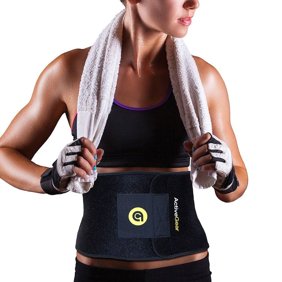  ActiveGear Waist Trimmer Belt for Stomach and Back Lumbar  Support, Medium: 8 x 42 - Blue : Sports & Outdoors